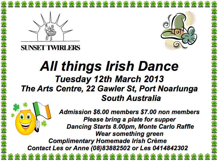 Sunset Twirlers All Things Irish Dance Ad 2013