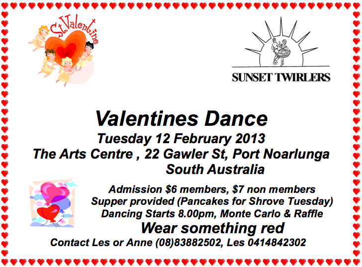 Sunset Twirlers Valentines Ad 2013